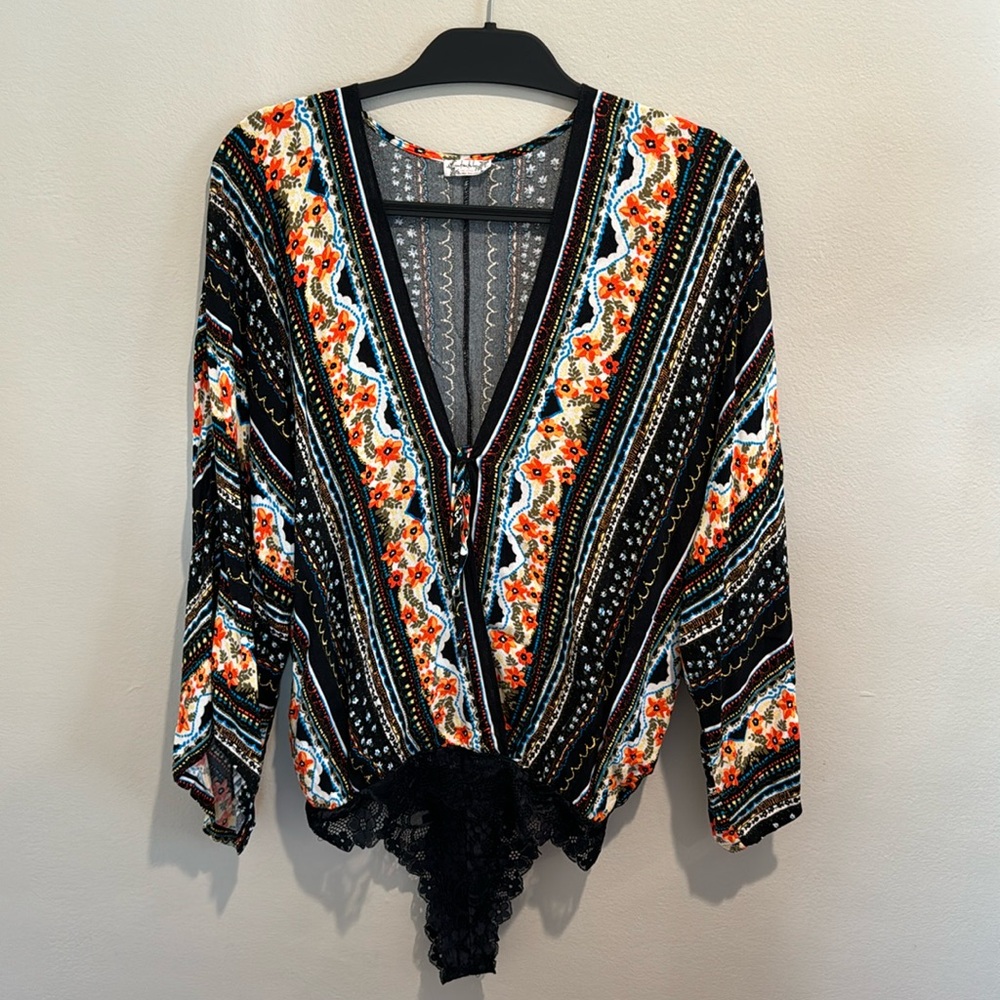 Free People Floral Bodysuit - size small
